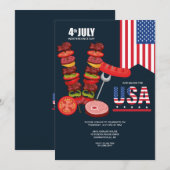 7月4日 アメリカ独立記念日 招待状 (正面/裏面)