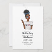7月4日 アメリカ独立記念日 誕生日パーティー 招待状 (裏面)