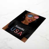 7月4日 アメリカ独立記念日 誕生日パーティー 箔招待状 (回転した状態)