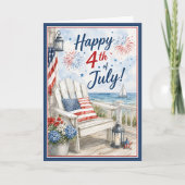 7月4日 アメリカ独立記念日 赤 白 青 カード (正面)