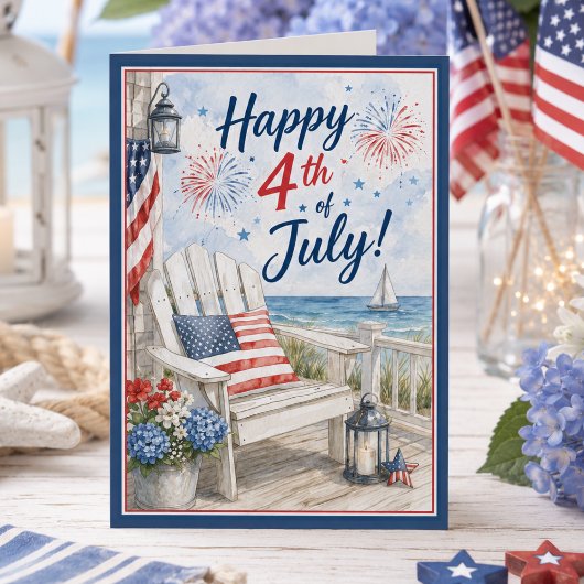 7月4日 アメリカ独立記念日 赤 白 青 カード