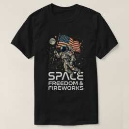 7月4日 アメリカ独立記念Tシャツ: 宇宙飛行士 スペース フリーダム グラフィック Tシャツ