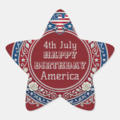 7月4日 アメリカ生誕祭 イーグルパトリオティック 星シール (正面)