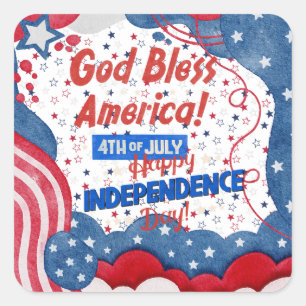 7月4日、アメリカ神の祝福 スクエアシール