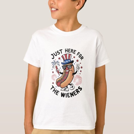 7月4日 アメリカ ウィンナー USA国旗 愛国  Tシャツ (正面)