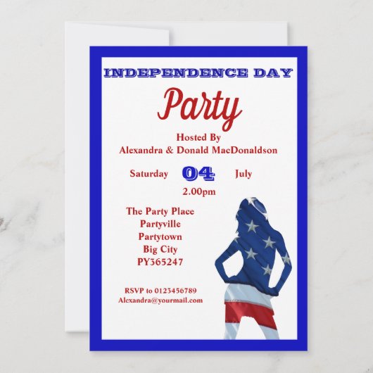 7月4日(アメリカ) 招待状 (裏面)