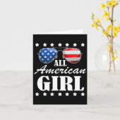 7月4日 アメリカ 独立記念日 愛国者 USA 女性 カード (黄色い花)