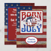 7月4日 アメリカ 誕生日パーティー イベント 招待状 (正面/裏面)