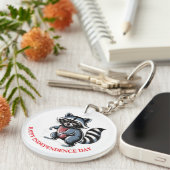 「7月4日」アライグマクール愛国心 キーホルダー (正面右)