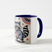 「7月4日」アライグマクール愛国心 マグカップ (正面右)