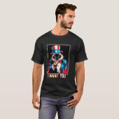 7月4日 アンクルサム シャム猫 Tシャツ (正面フル)