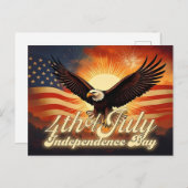 7月4日 – イーグル威厳のあると花火のトリビュート🦅 シーズンポストカード (正面/裏面)