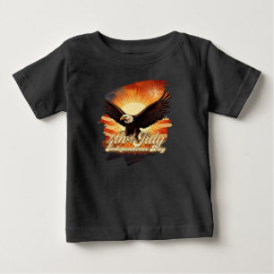7月4日 – イーグル威厳のあると花火のトリビュート🦅 ベビーTシャツ