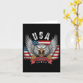 7月4日 イーグル アメリカ 独立記念日 カード (黄色い花)