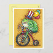 7月4日、ウシガエル三輪車&風船  シーズンポストカード (正面/裏面)