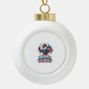 7月4日 エイグル ブルーパトリオティックTシャツ デザイン 面白い セラミックボールオーナメント
