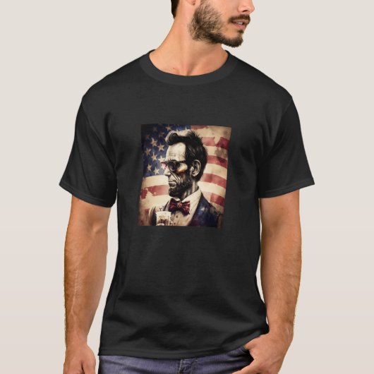 7月4日 エイブラハム リンカーン_1 Tシャツ (正面)