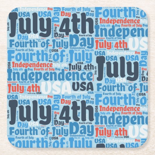 7月4日 スクエアペーパーコースター (正面)