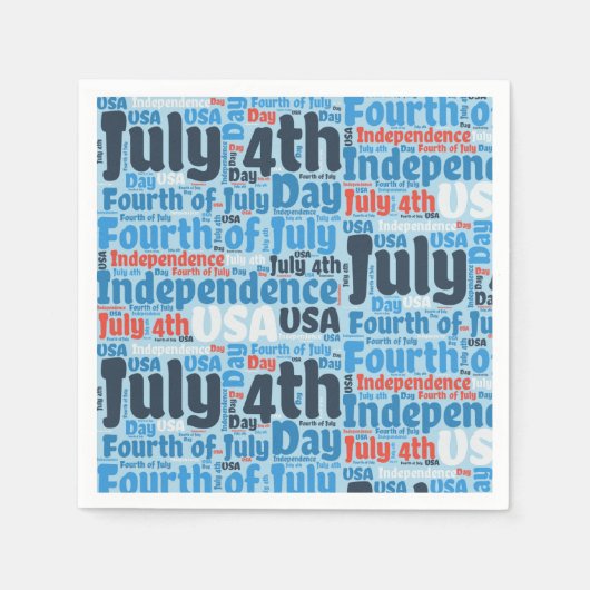 7月4日 スタンダードカクテルナプキン (正面)