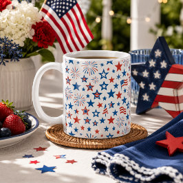 7月4日 スターと花火のマグカップ コーヒーマグカップ