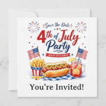 7月4日 セーブ・ザ・デート 独立記念日のパーティー