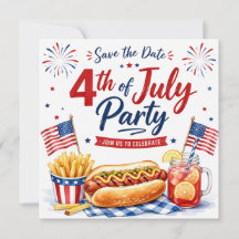7月4日 セーブ・ザ・デート 独立記念日のパーティー