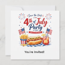 7月4日 セーブ・ザ・デート 独立記念日のパーティー