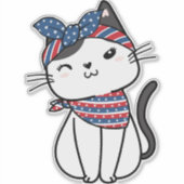 7月4日 ネコ カスタムカット ビニールステッカー シール (正面)