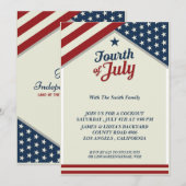 7月4日 ハッピーレッド独立記念日 アメリカ 招待状 (正面/裏面)