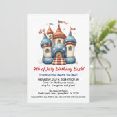 7月4日 バウンスハウス 誕生日招待状 招待状 (スタンド正面)