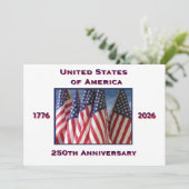 7月4日 バーベキュー、USA建国250周年、アメリカ国旗 招待状 (スタンド正面)