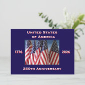 7月4日 バーベキュー、USA建国250周年、アメリカ国旗 招待状 (スタンド正面)