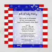7月4日/パーティの招待状赤白青 招待状 (正面/裏面)