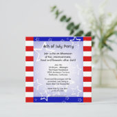 7月4日/パーティの招待状赤白青 招待状 (スタンド正面)