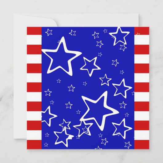 7月4日/パーティの招待状赤白青 招待状 (裏面)