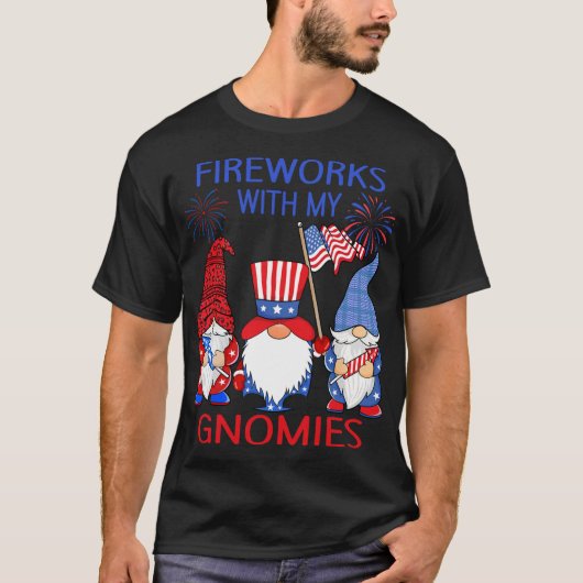 7月4日 ヒョウ柄の小人 アメリカ国旗 Tシャツ (正面)
