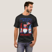 7月4日 ヒョウ柄の小人 アメリカ国旗 Tシャツ (正面フル)