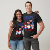 7月4日 ヒョウ柄の小人 アメリカ国旗 Tシャツ (ユニセックス)