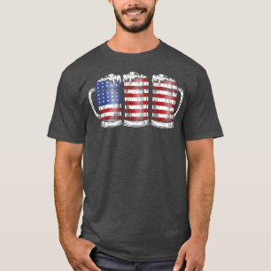 7月4日、ビールの自由祝国旗を祝う Tシャツ