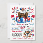 7月4日 プールパーティー BBQ 7月4日 招待状 (正面)