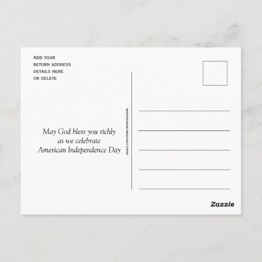 7月4日 ポストカード (裏面)