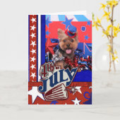 7月4日-ヨークシャーテリア- Jake カード (黄色い花)