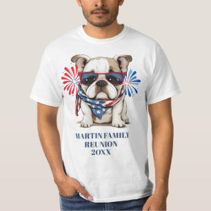 7月4日 レッド ブルー ブルドッグ ファミリー リユニオン Tシャツ