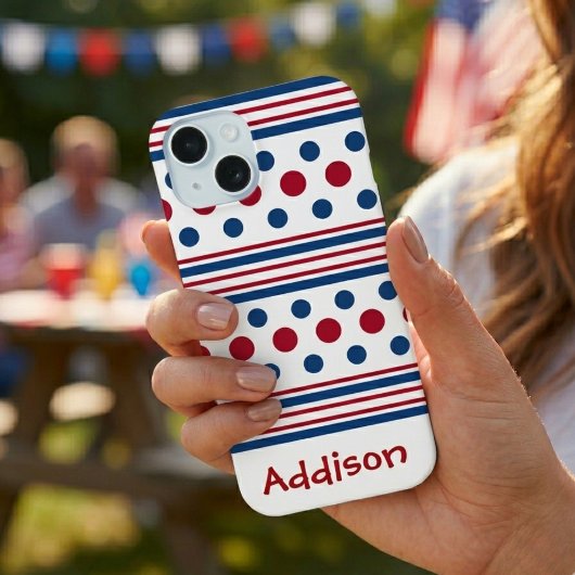 7月4日 レッド ホワイト ブルー 愛国 iPhone 15ケース