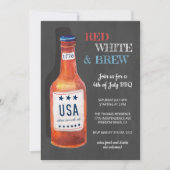 7月4日 レッド・ホワイト・ブルー BBQ 黒板 招待状 (正面)