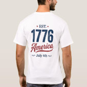 7月4日 レッド ホワイト ブルー Tシャツ (裏面)