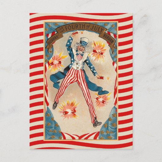 7月4日 ヴィンテージおじさんサム ポストカード (正面)