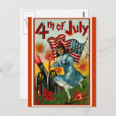 7月4日 – ヴィンテージ芸術 ポストカード (正面/裏面)