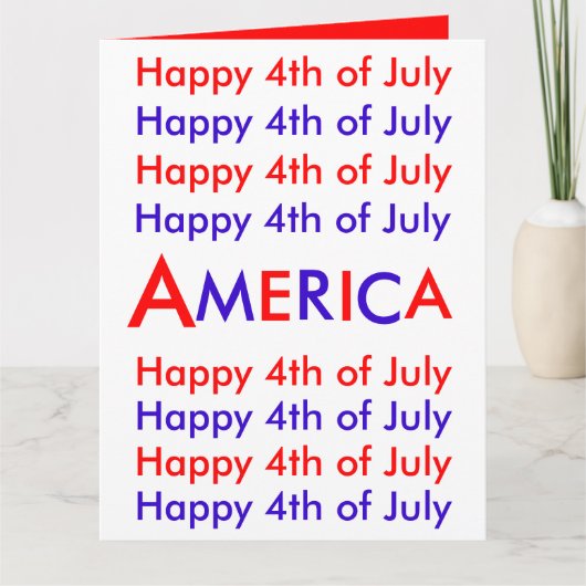 7月4日(土)アメリカ,グリーティングカード カード (正面)