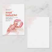 7月4日（土）シーフード煮沸水彩ロブスター ノートカード (正面/裏面)